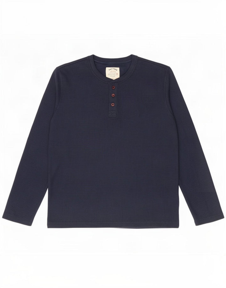 Fat Face Top Homme Manches Longues Bleu Marine Moyen Coton