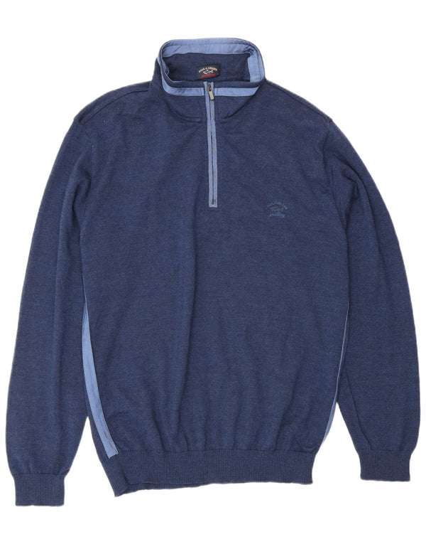 Paul & Shark Pull Yachting à col zippé pour homme en laine bleu marine