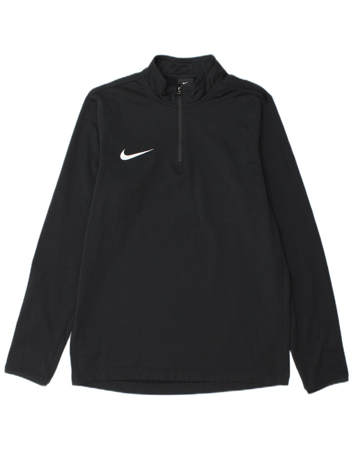 Nike Hommes Dri Fit Zip Neck Pull Survêtement Haut Noir Moyen Polyester