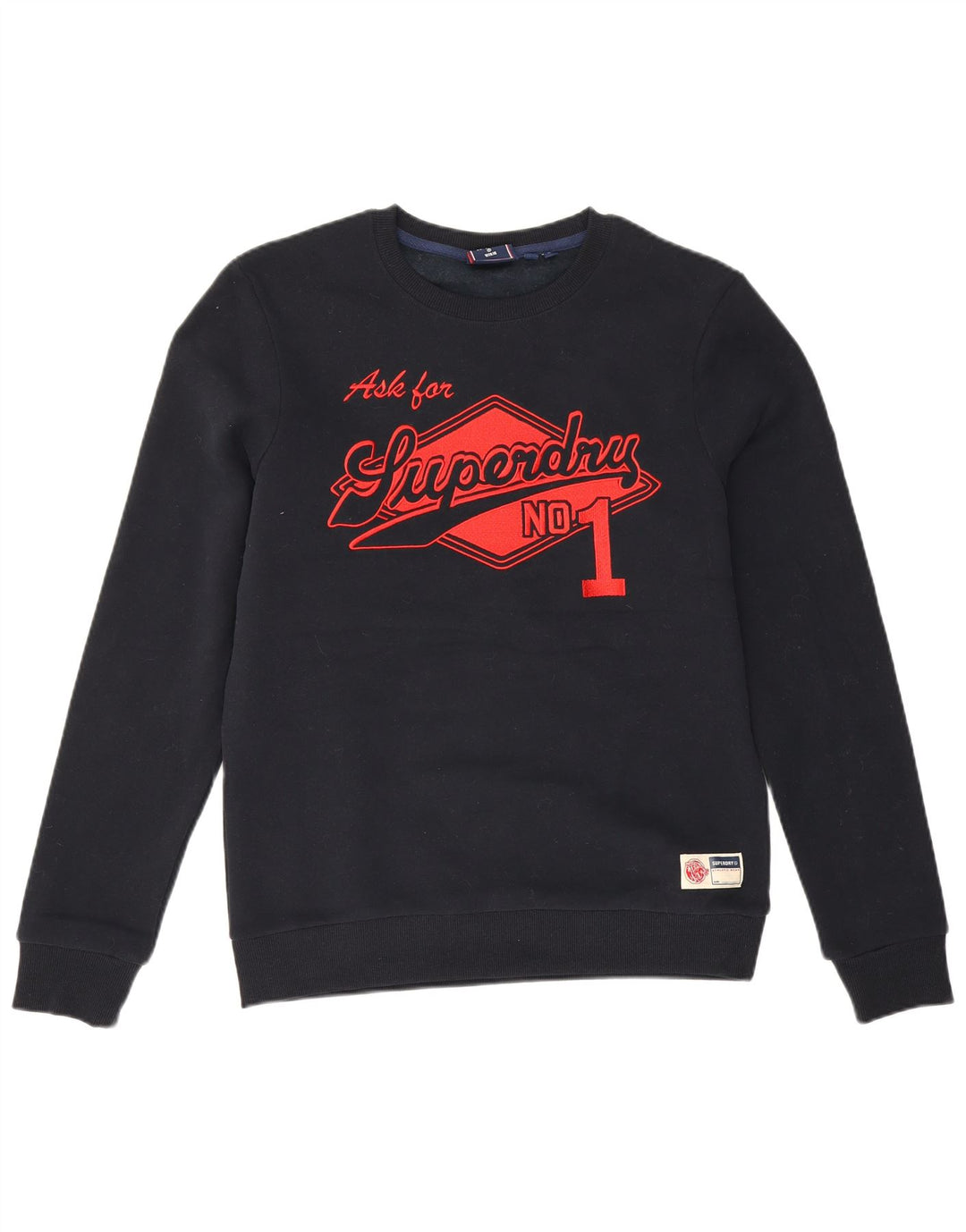 Superdry Sweat-Shirt Graphique en Coton Bleu Marine Moyen Homme