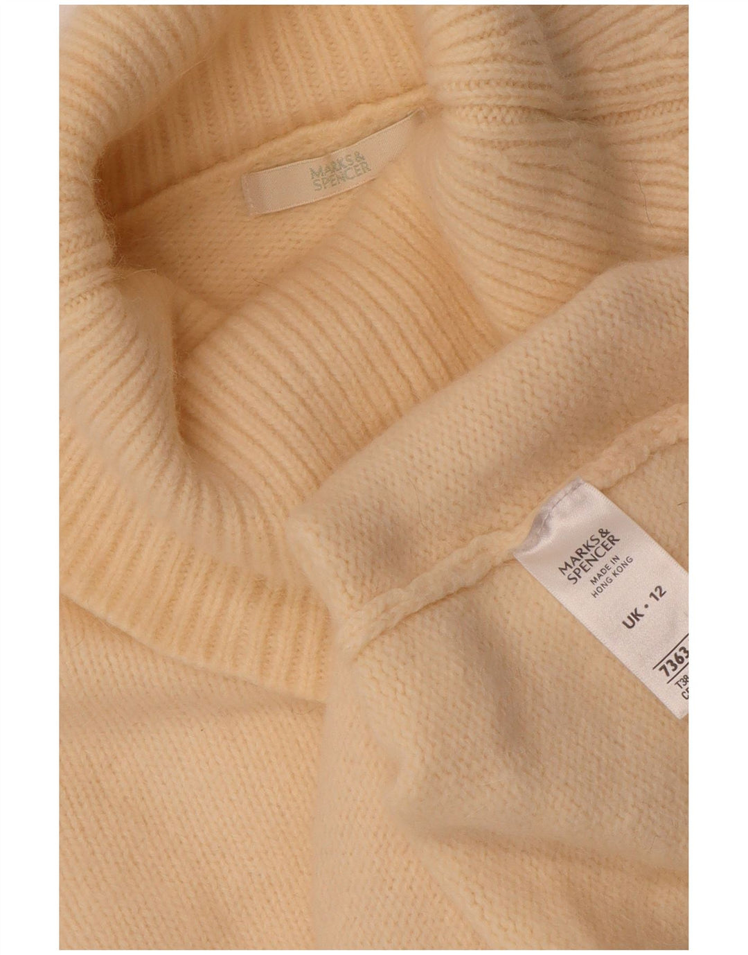 Marks & Spencer Pull col roulé pour femme UK 12 Beige moyen floral