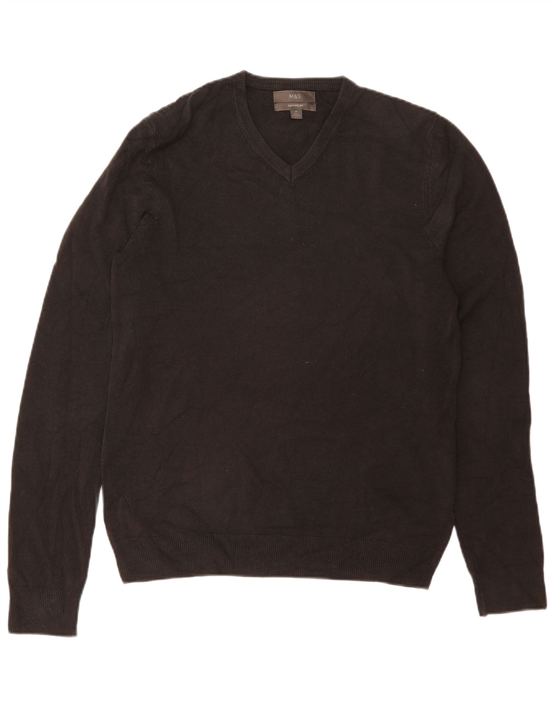 Marks & Spencer Pull col V Homme Acrylique Noir Moyen
