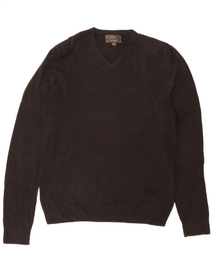 Marks & Spencer Pull col V Homme Acrylique Noir Moyen