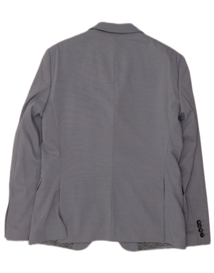 Zara Veste Blazer 2 Boutons Homme EU 52 Grand Bleu Polyester