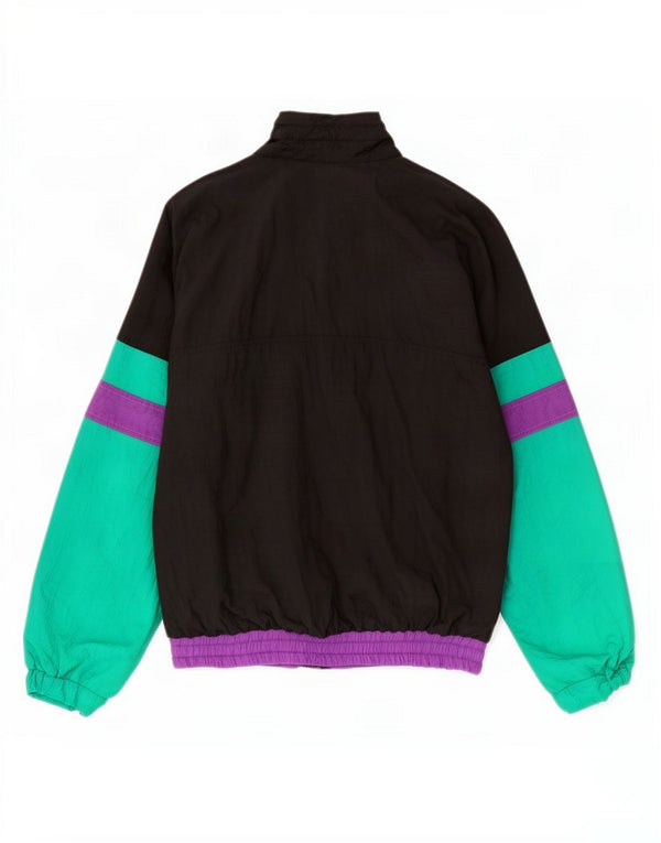 vintage Mens Survêtement Top Veste Grand Multicolore Colourblock Polyamide