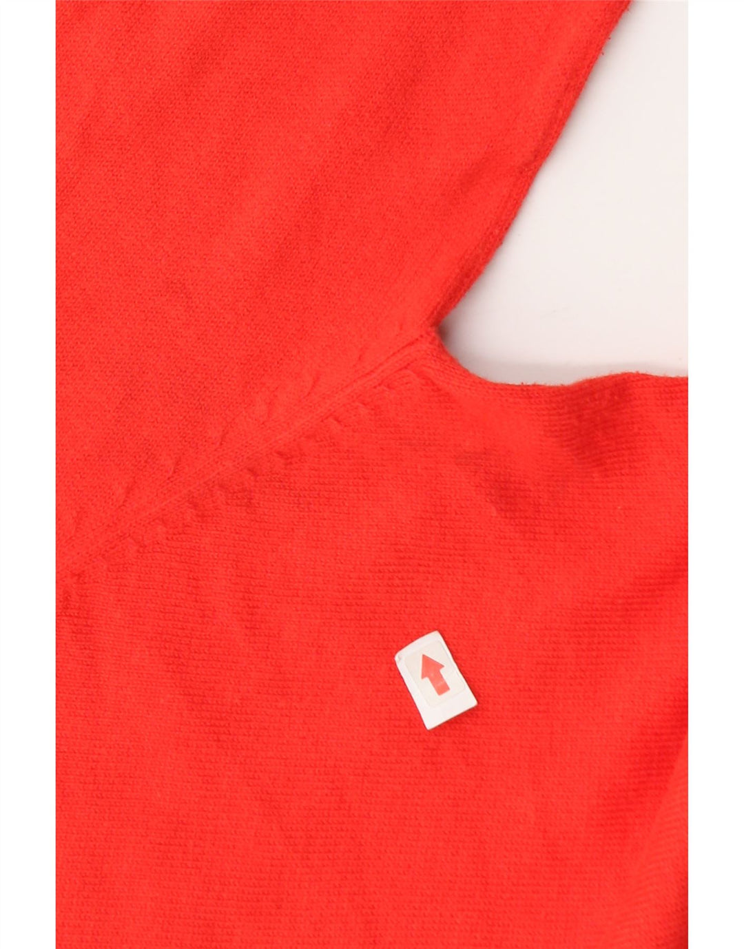 Zara Pull col en V pour femme UK 12 Rouge moyen Coton