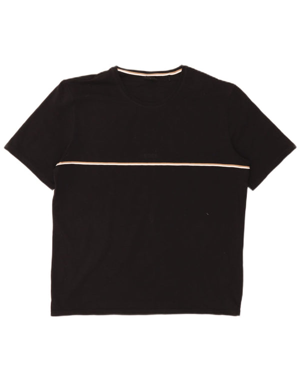 Hugo Boss Homme T-Shirt Top Coton Noir Moyen