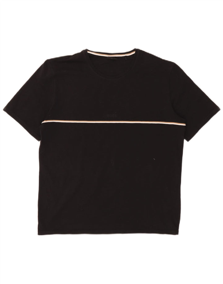 Hugo Boss Homme T-Shirt Top Coton Noir Moyen