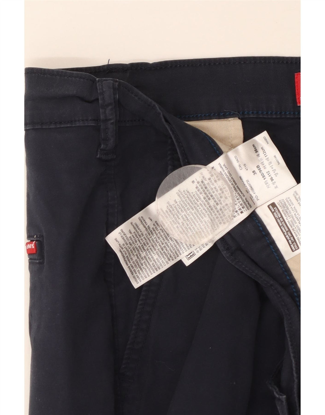 LEVI'S Mens Chino Shorts W38 XL Navy Blue Cotton Vintage Levi's and Second-Hand Levi's from Messina Hembry 