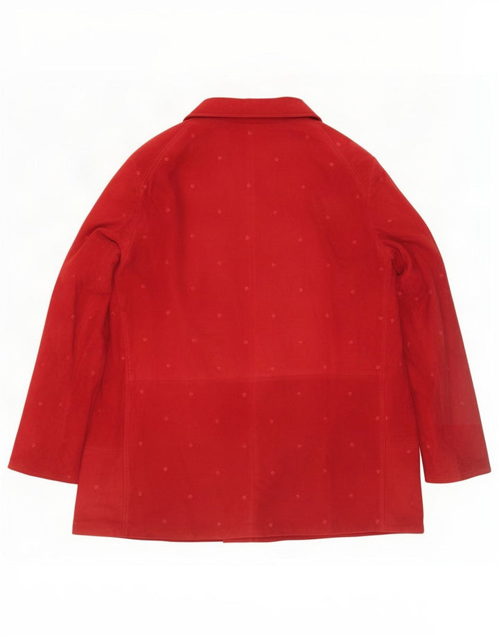 NVSCO Veste en daim pour femme UK 18 XL Cuir rouge