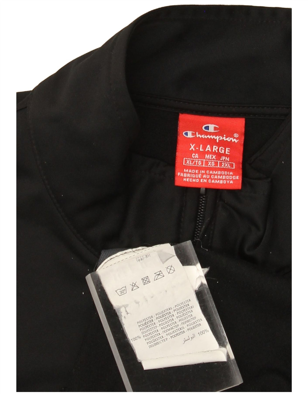 Champion Veste de survêtement pour homme XL Noir Colourblock Polyester