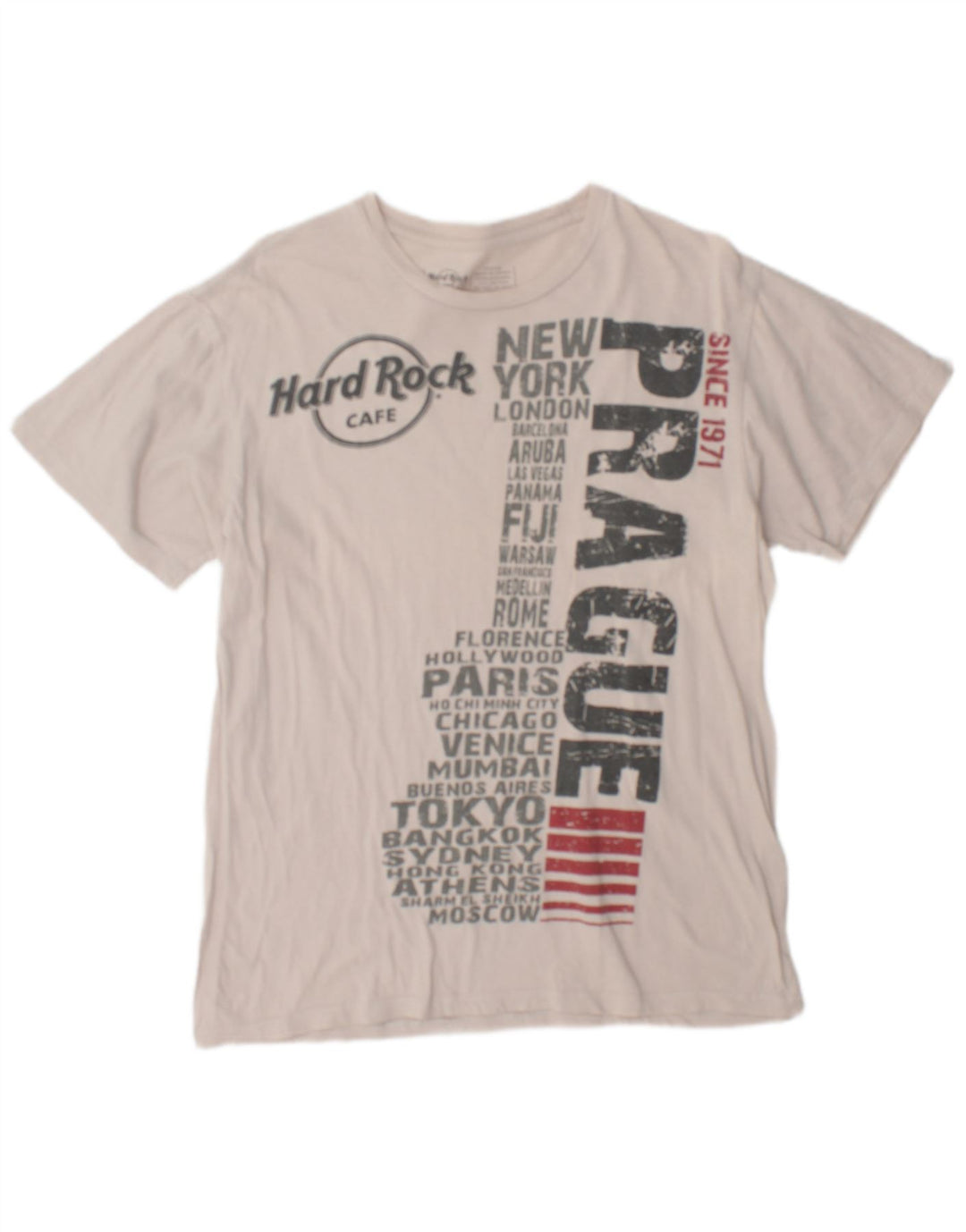 Hard Rock Cafe T-shirt graphique Prague pour homme en coton blanc moyen