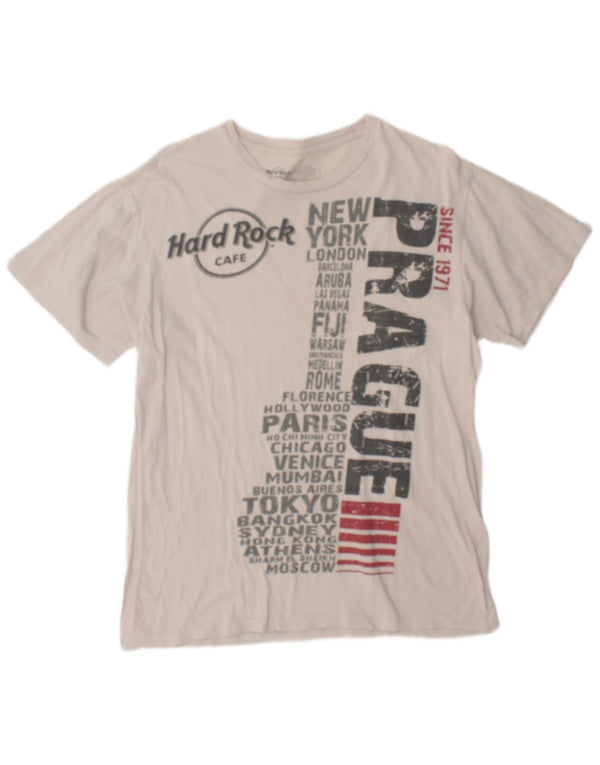 Hard Rock Cafe T-shirt graphique Prague pour homme en coton blanc moyen