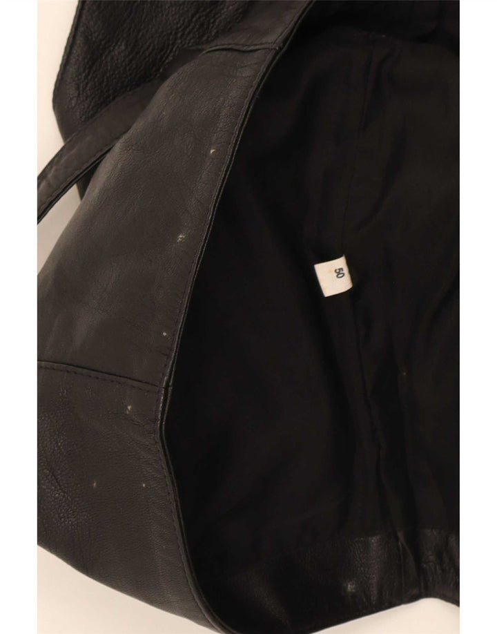 gilet en cuir homme vintage IT 50 Moyen Noir