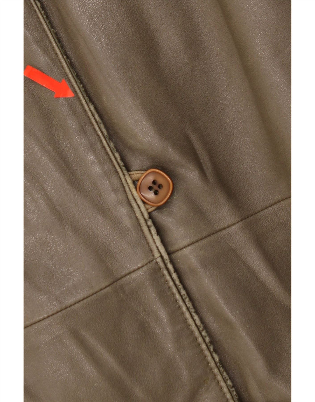 Veste en cuir femme vintage IT 44 Cuir kaki moyen