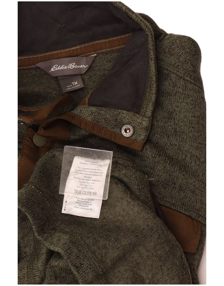 Eddie Bauer Sweat-shirt à col boutonné pour homme Kaki moyen moucheté
