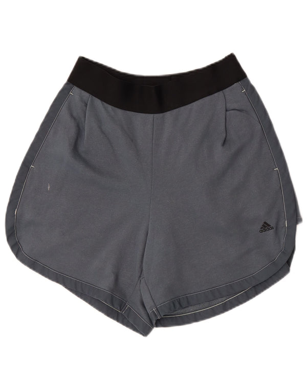 Adidas Short de sport pour femme UK 12/14 Gris moyen en coton colour block
