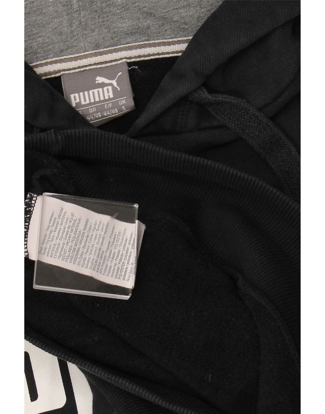 PUMA Pull à capuche graphique pour hommes, petit, en coton noir