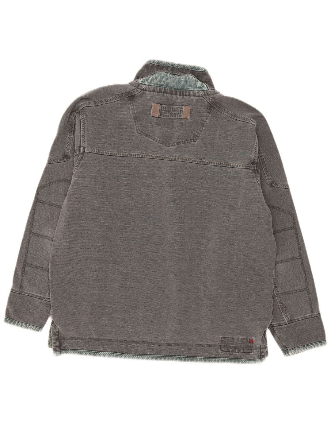 Fat Face Sweat-Shirt Col Zippé Homme Gris Moyen Coton