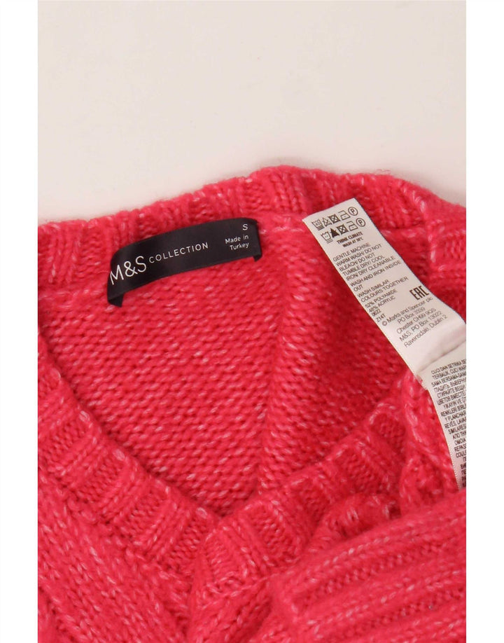 Marks & Spencer Pull surdimensionné à col en V pour femme UK 10 Petit Rose