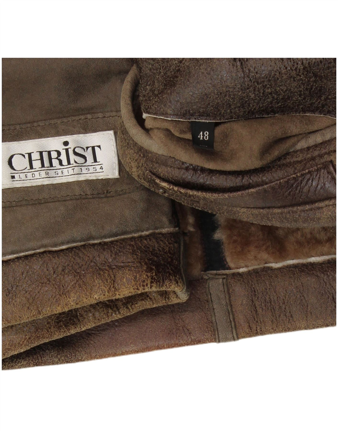 Christ Veste en peau de mouton pour homme IT 48 Cuir marron moyen