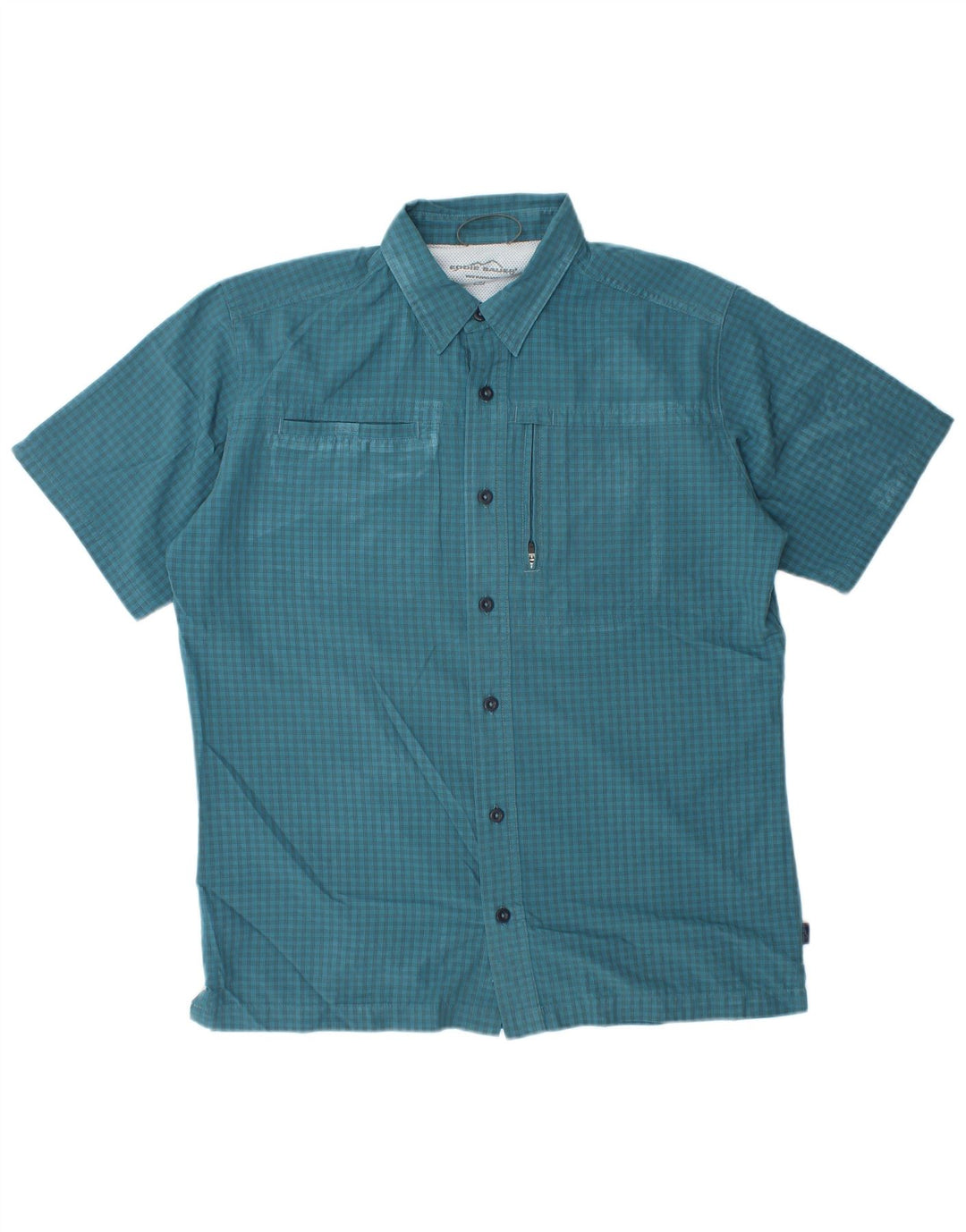 EDDIE BAUER Chemise à Manches Courtes Homme Bleu Moyen Vichy Polyester