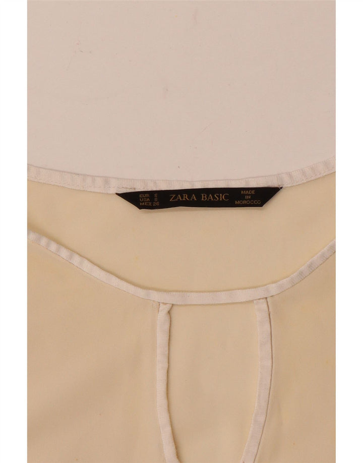 Zara Chemisier à manches longues pour femme UK 10 Petit Beige