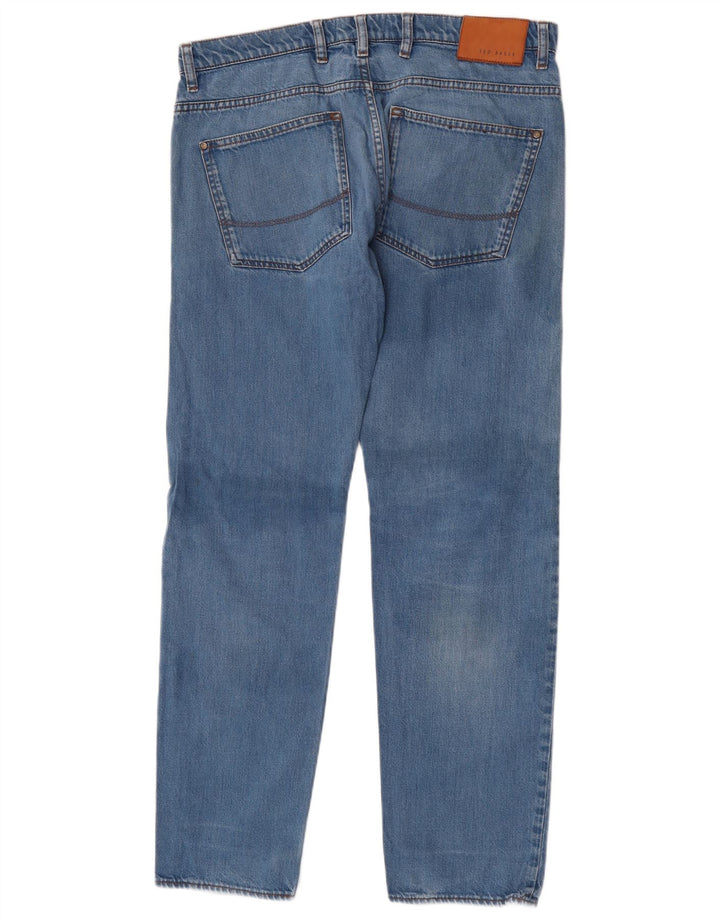 Ted Baker Jean Droit Homme W34 L32 Bleu Polyester