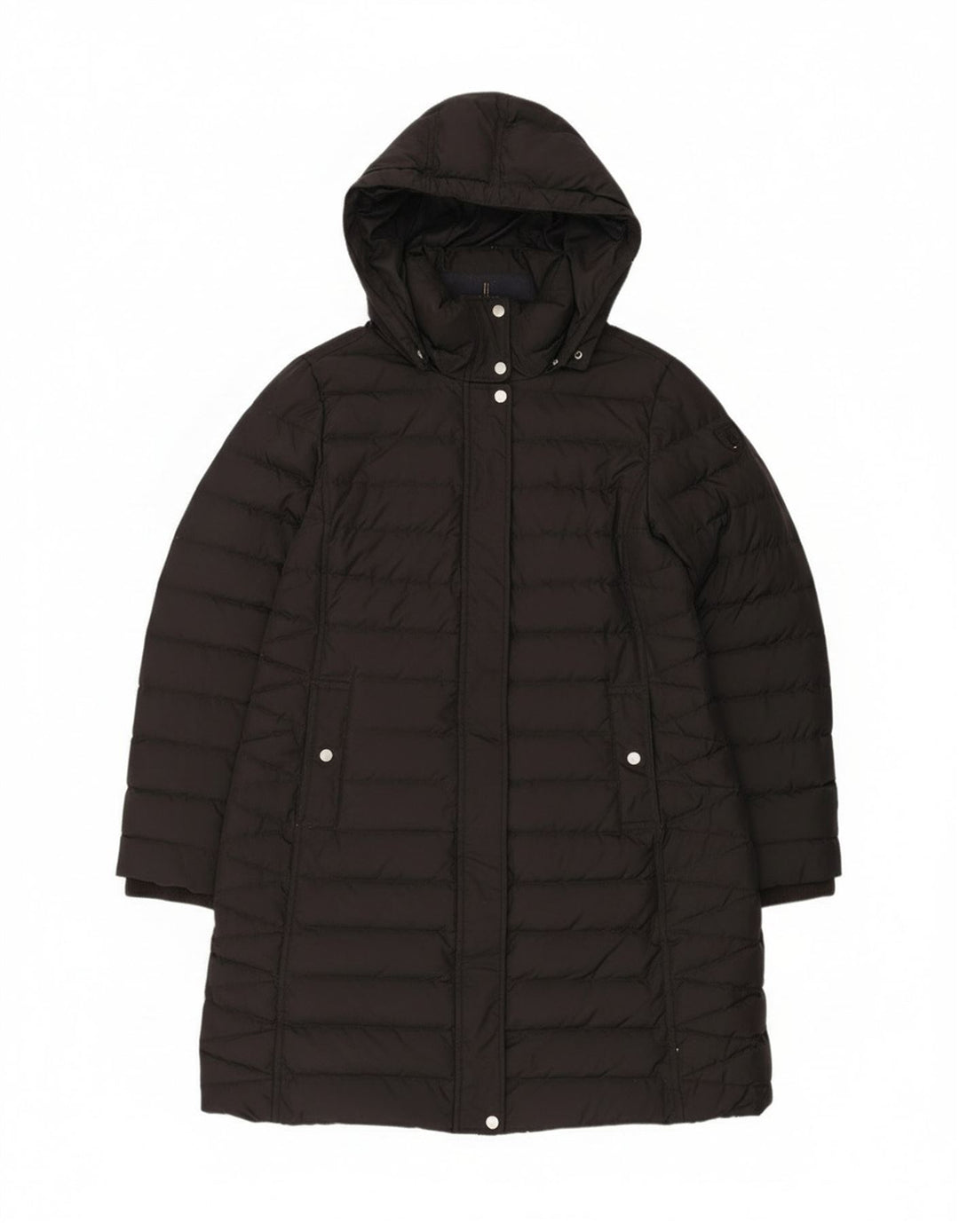 Tommy Hilfiger Manteau rembourré à capuche pour femme UK 14 Large Noir Polyester