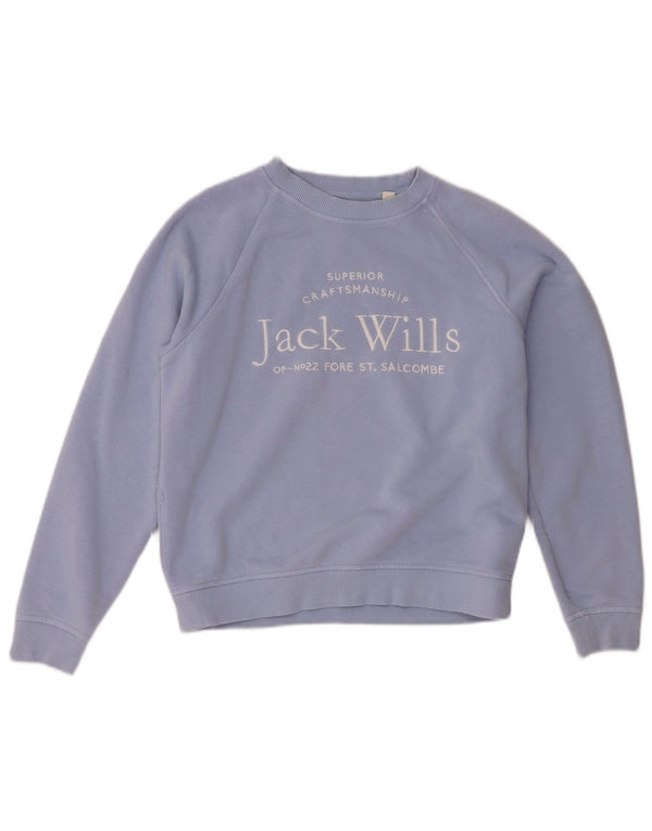 Jack Wills Sweat-shirt surdimensionné graphique pour femme UK 6 XS Bleu coton