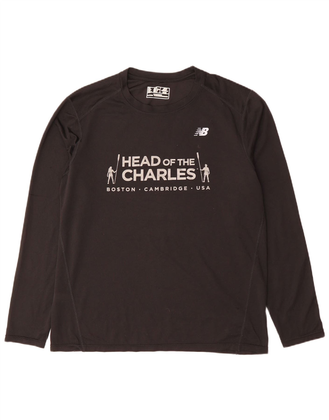 New Balance Boston Graphic Haut à manches longues pour homme Noir Taille L