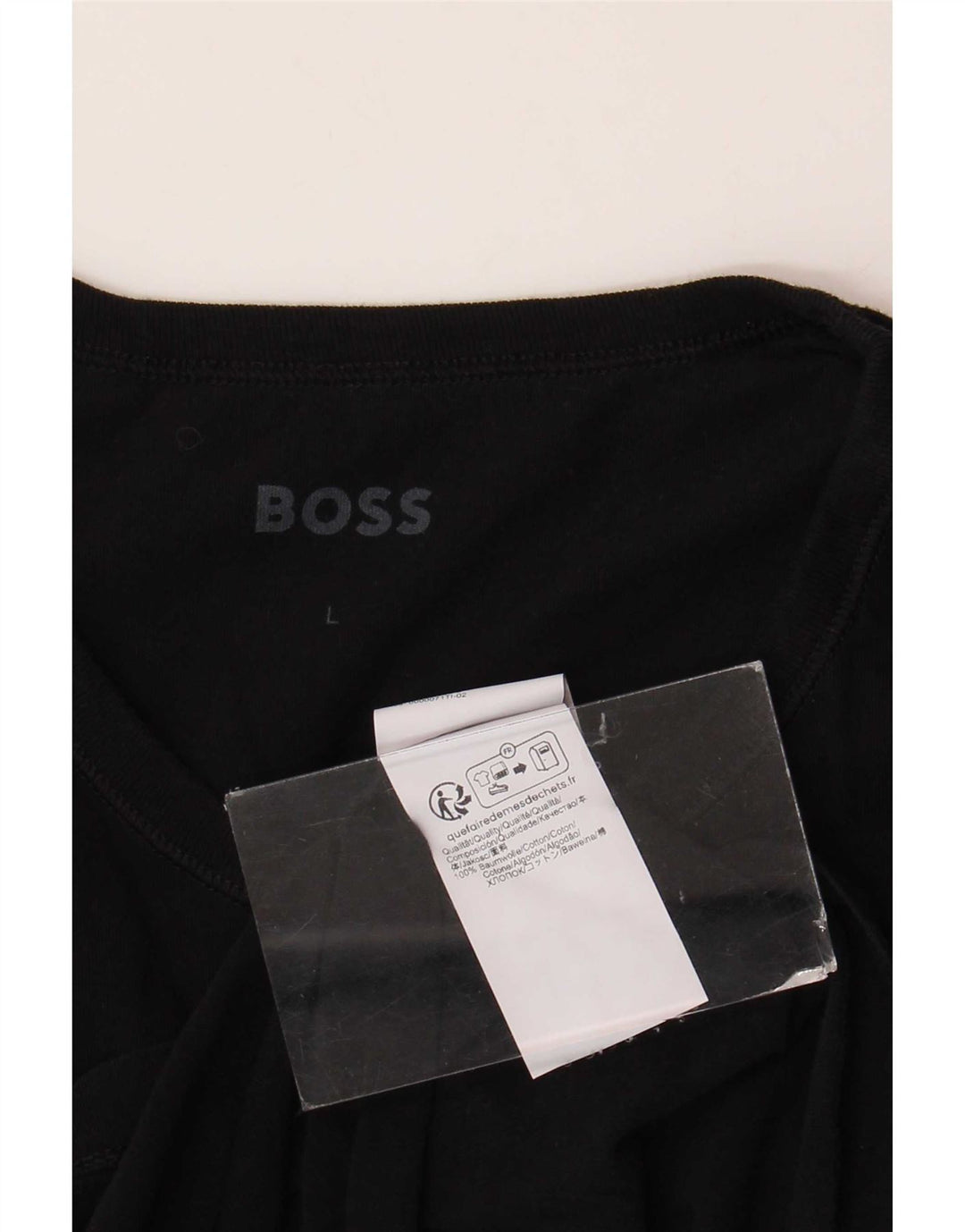 Hugo Boss Hommes T-Shirt Top Large Noir Coton