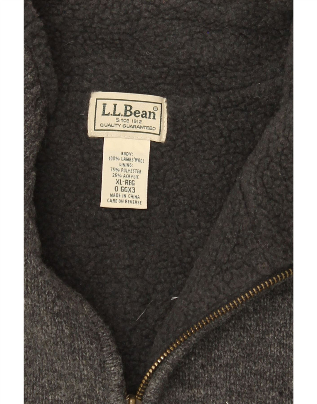 L.L.Bean Cardigan sans manches pour homme XL en laine grise