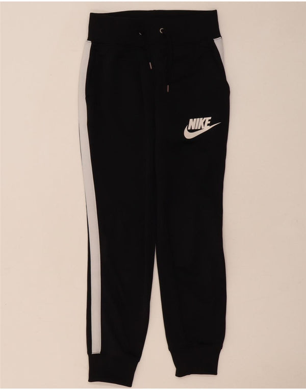 Nike Pantalon de survêtement pour femme Pantalon de jogging UK 6 XS Noir Colorblock Polyester