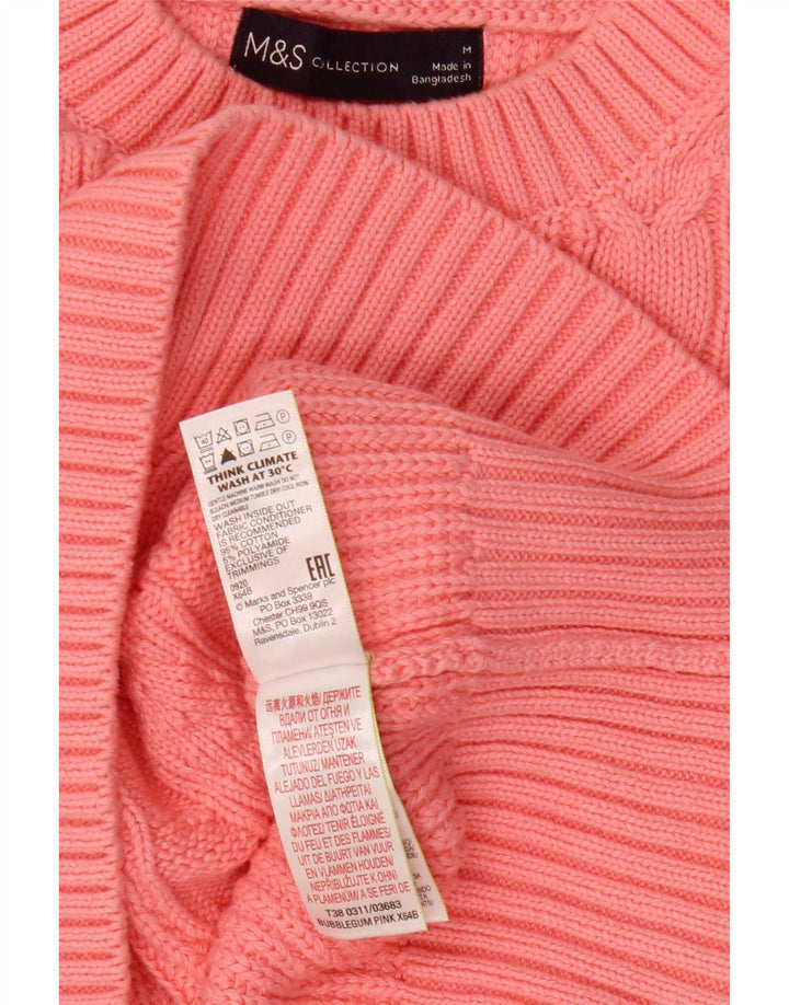 Marks & Spencer Pull court à col rond pour femme Rose moyen UK 14