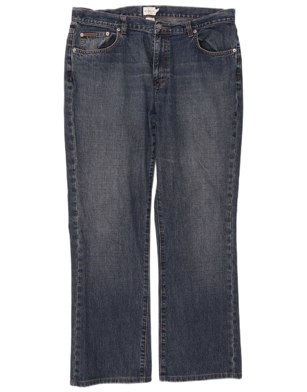 Calvin Klein Jean droit pour femme US 16 2XL W36 L30 Bleu Coton