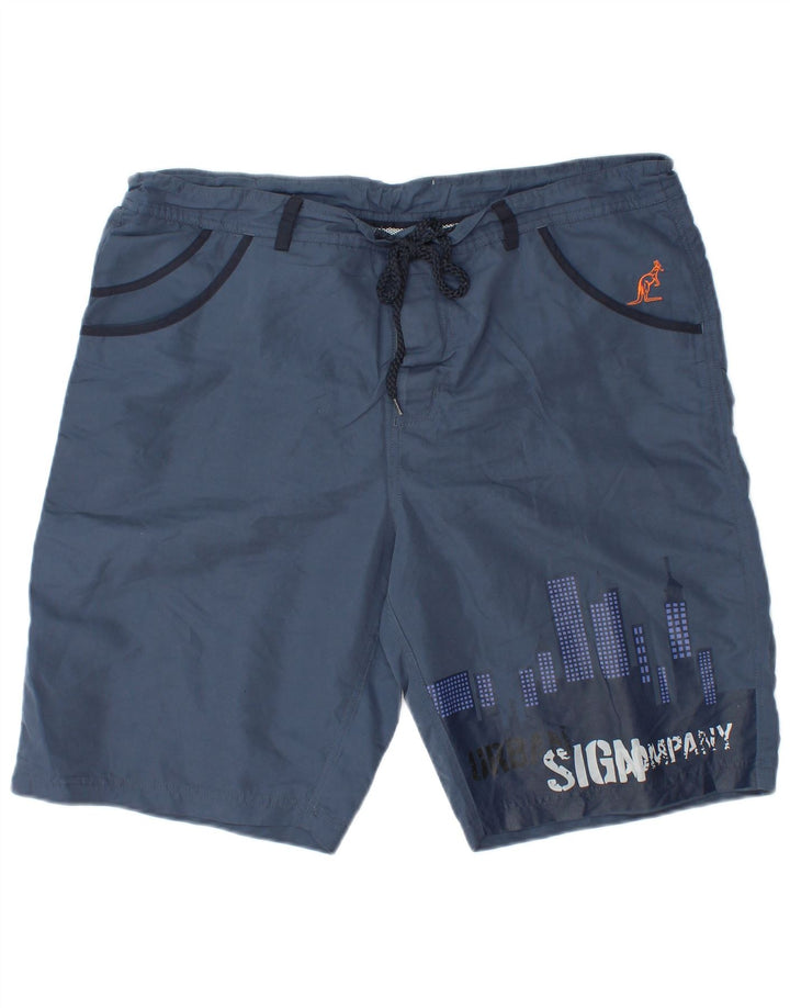 AUSTRALIAN L'ALPINA Short de sport graphique pour homme XL Bleu marine Polyester
