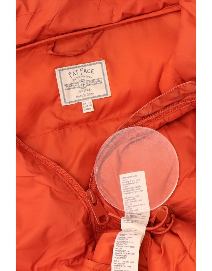 Fat Face Veste matelassée pour femme UK 12 Orange moyen Polyester
