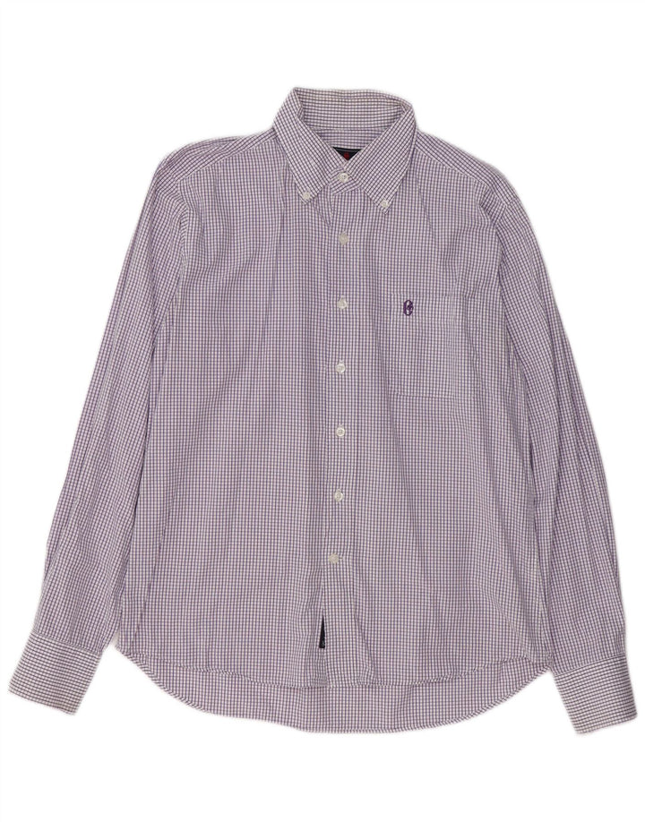 CONTE OF FLORENCE Chemise Homme Violet Moyen Carreaux Coton