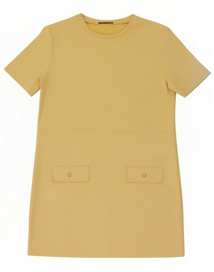 Zara Robe droite pour femme UK 44 Jaune moyen