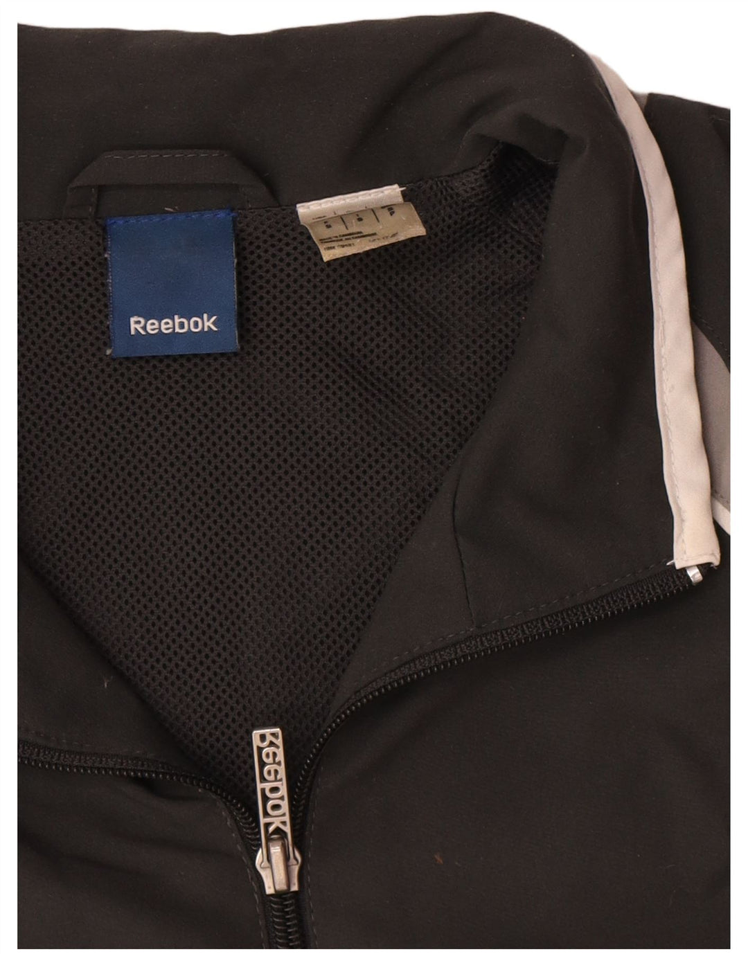 Reebok Veste de survêtement pour homme Petit Noir Polyester Colorblock