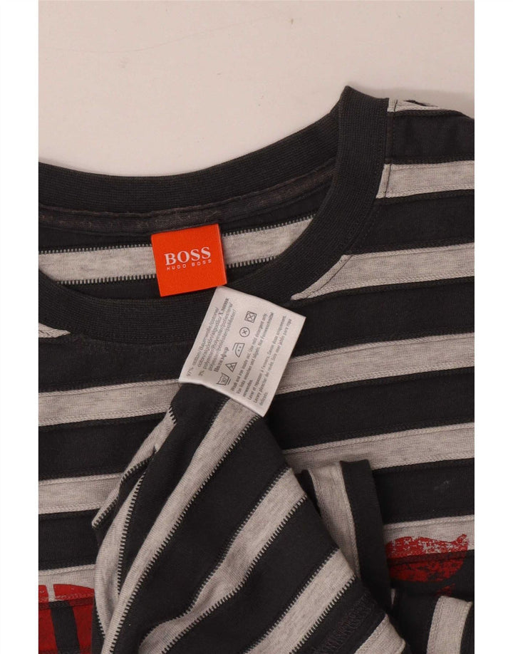 Hugo Boss Homme T-shirt graphique en coton rayé gris moyen