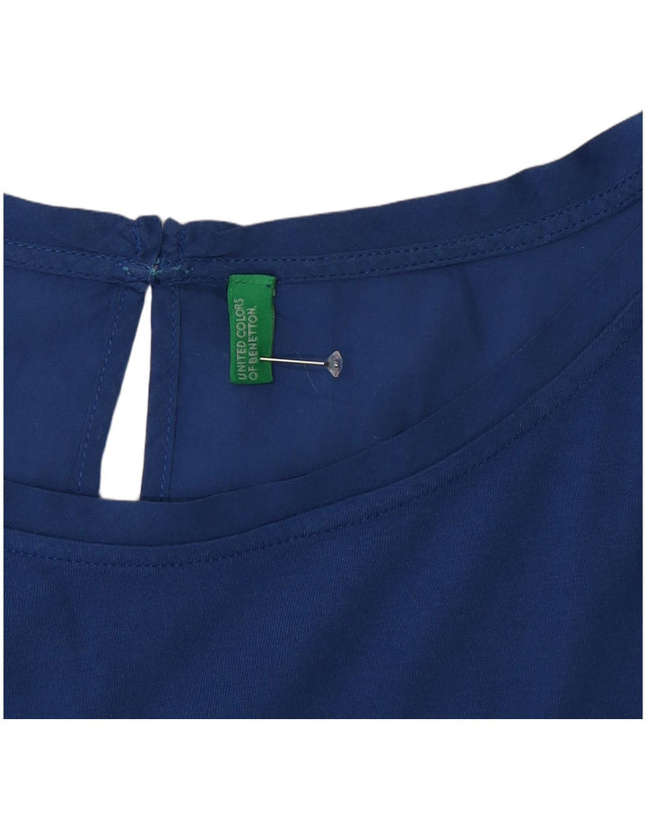 Benetton Chemisier Femme UK 16 Large Bleu