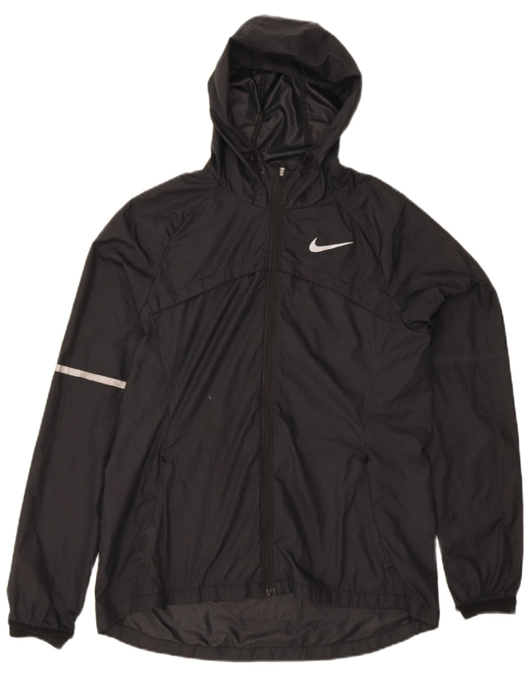 Nike Veste de pluie à capuche pour femme UK 14 Medium Noir Polyester Sports