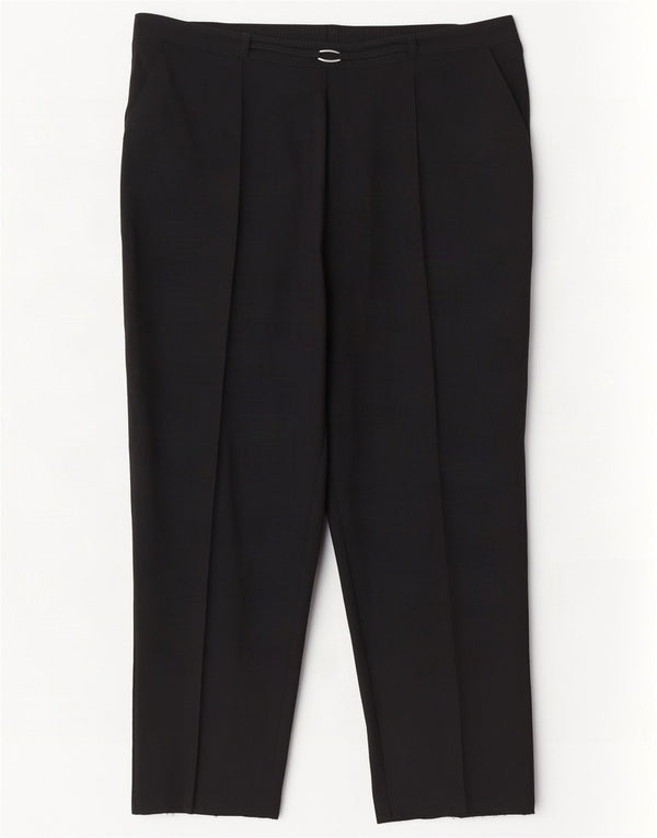 Marks & Spencer Pantalon décontracté taille haute pour femme UK 20 2XL W40 L26 Noir