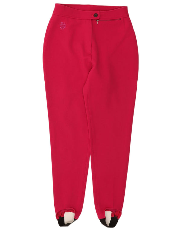 vintage Femme Taille Haute Étrier Coupe-Vent Pantalon W26 L30 Rose