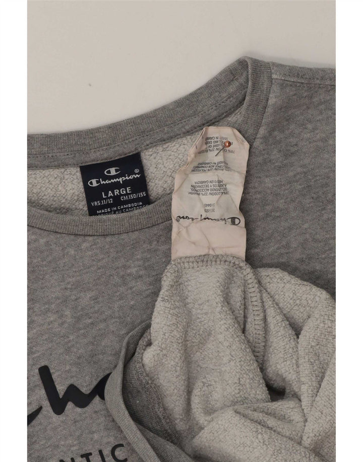 Champion Sweat-Shirt Graphique Garçon 11-12 Ans Grand Gris Moucheté