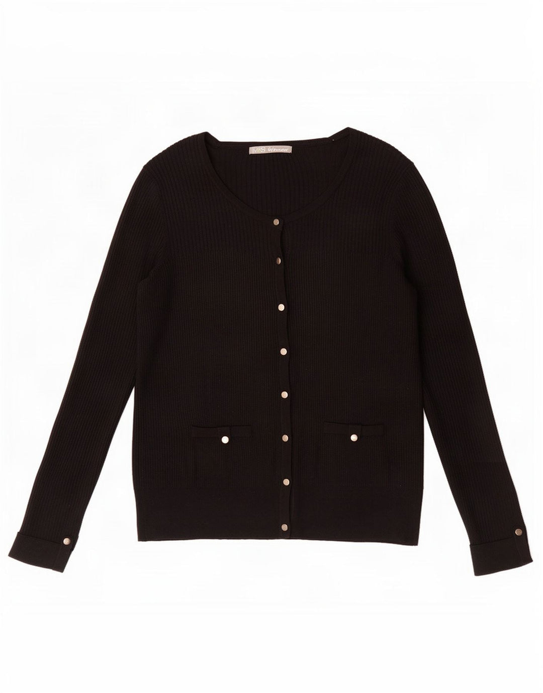 Marks & Spencer Pull Cardigan pour Femme UK 14 Medium Noir
