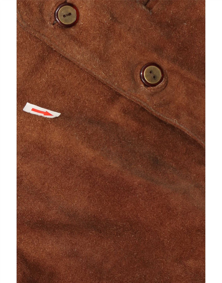 gilet en daim homme vintage UK 40 cuir brun moyen
