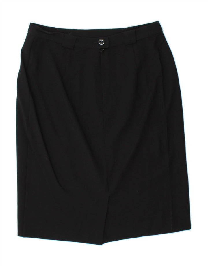 MARELLA Womens Straight Skirt UK 12 Medium W28 Black Wool Vintage Marella and Second-Hand Marella from Messina Hembry 